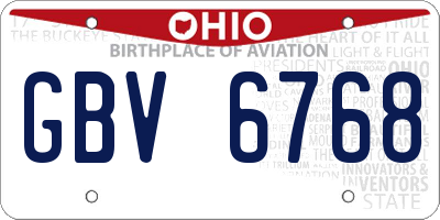 OH license plate GBV6768