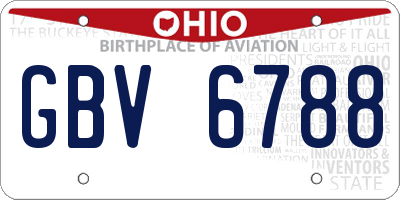 OH license plate GBV6788
