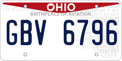 OH license plate GBV6796