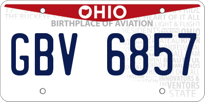 OH license plate GBV6857