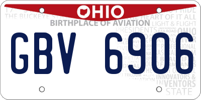 OH license plate GBV6906