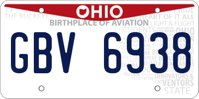 OH license plate GBV6938
