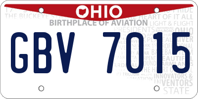 OH license plate GBV7015