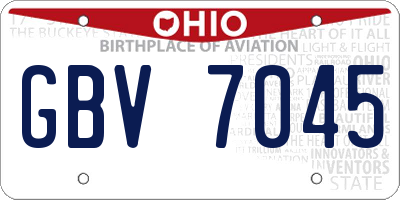 OH license plate GBV7045