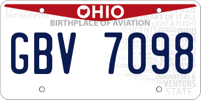 OH license plate GBV7098