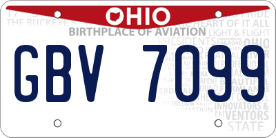 OH license plate GBV7099