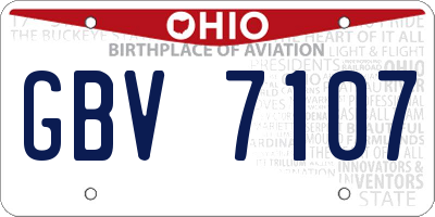 OH license plate GBV7107