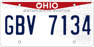 OH license plate GBV7134