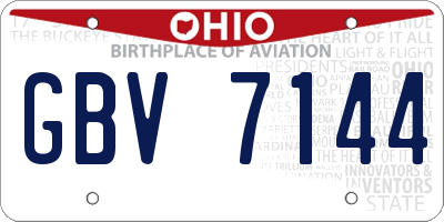OH license plate GBV7144