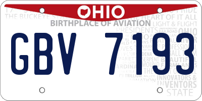OH license plate GBV7193