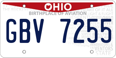 OH license plate GBV7255