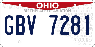 OH license plate GBV7281