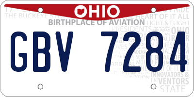 OH license plate GBV7284