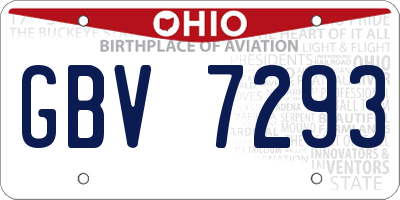 OH license plate GBV7293