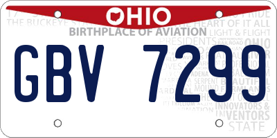 OH license plate GBV7299