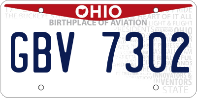 OH license plate GBV7302
