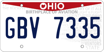 OH license plate GBV7335