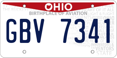 OH license plate GBV7341