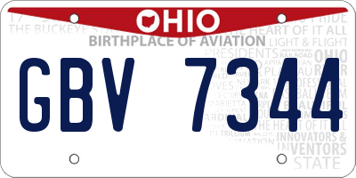 OH license plate GBV7344
