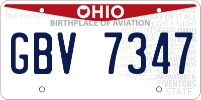 OH license plate GBV7347
