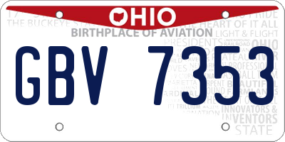 OH license plate GBV7353