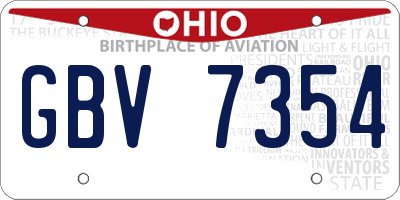 OH license plate GBV7354