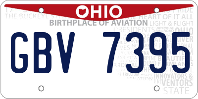 OH license plate GBV7395