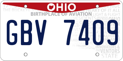 OH license plate GBV7409