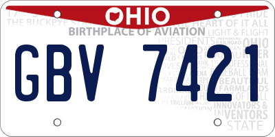 OH license plate GBV7421
