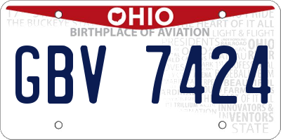 OH license plate GBV7424