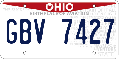 OH license plate GBV7427