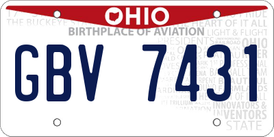 OH license plate GBV7431