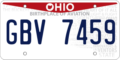 OH license plate GBV7459