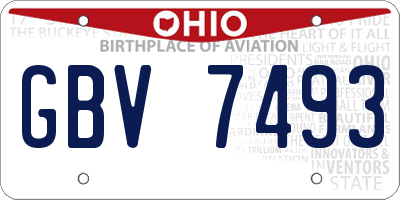 OH license plate GBV7493
