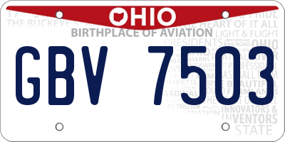 OH license plate GBV7503