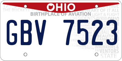 OH license plate GBV7523