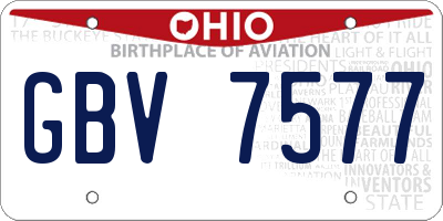 OH license plate GBV7577