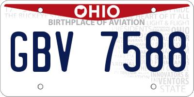 OH license plate GBV7588