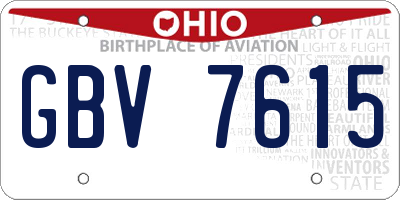 OH license plate GBV7615