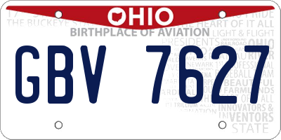 OH license plate GBV7627
