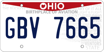 OH license plate GBV7665
