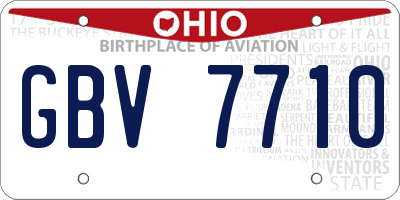 OH license plate GBV7710