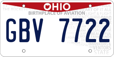 OH license plate GBV7722