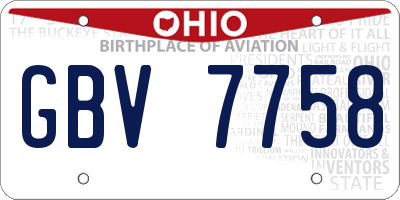 OH license plate GBV7758