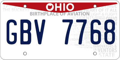 OH license plate GBV7768