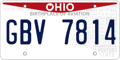 OH license plate GBV7814