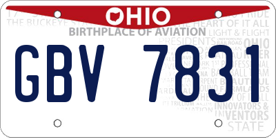 OH license plate GBV7831