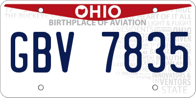 OH license plate GBV7835