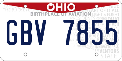 OH license plate GBV7855