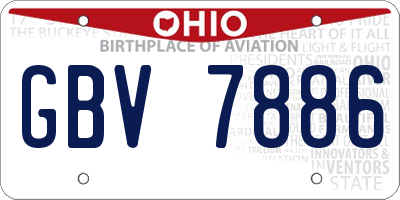 OH license plate GBV7886